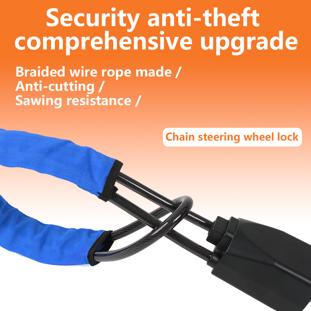 Retractable Car Steering Wheel Anti-Theft Cable Lock with Buckle