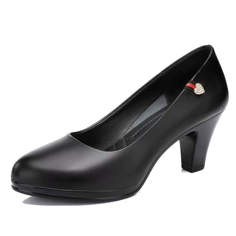 Elegant Pointed Toe Mid-Heel Womens Slip-On Pumps