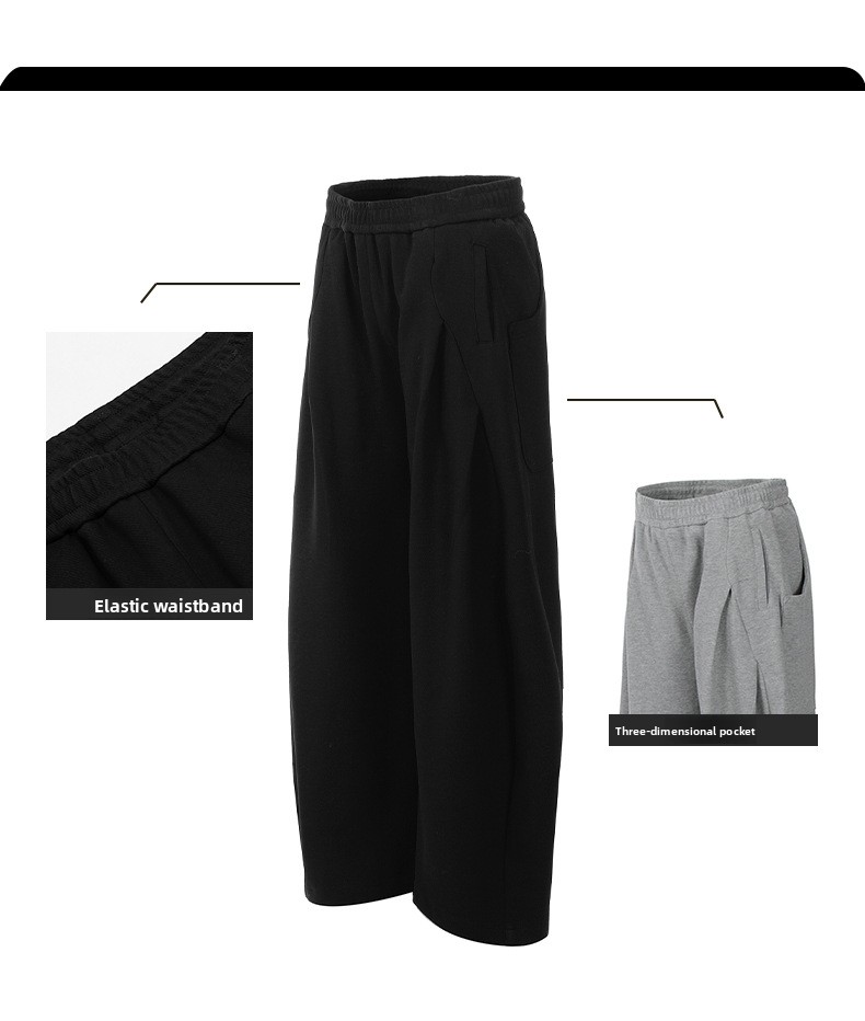 Women's High Waist Drawstring Wide Leg Streetwear Casual Pants