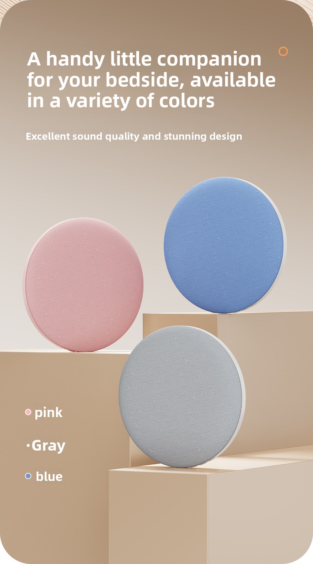 Bluetooth Pillow Speaker with HIFI Sound and Sleep White Noise