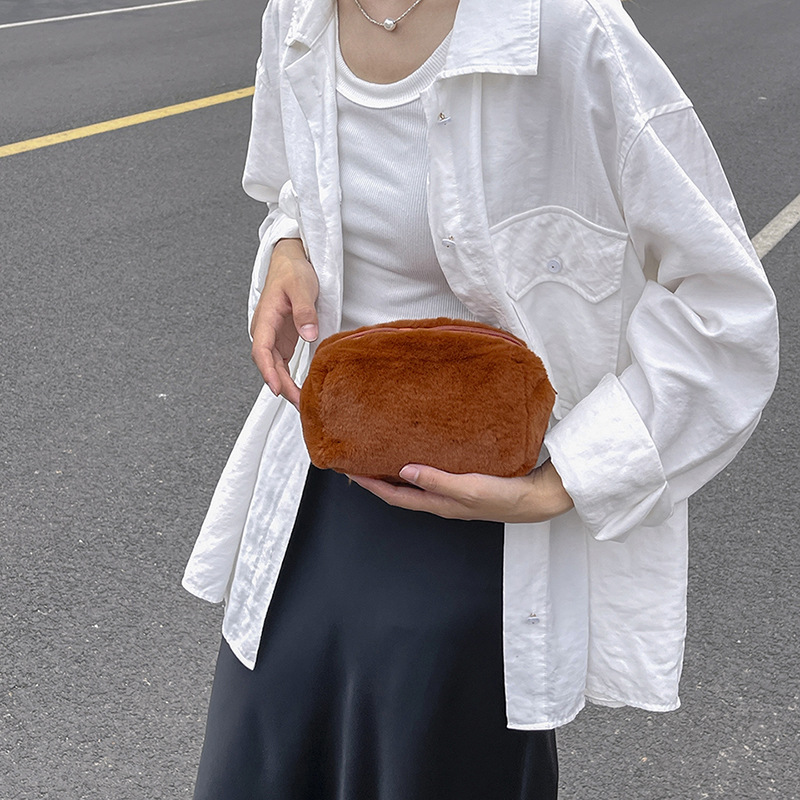 Large Capacity Soft Plush Cosmetic Storage Bag