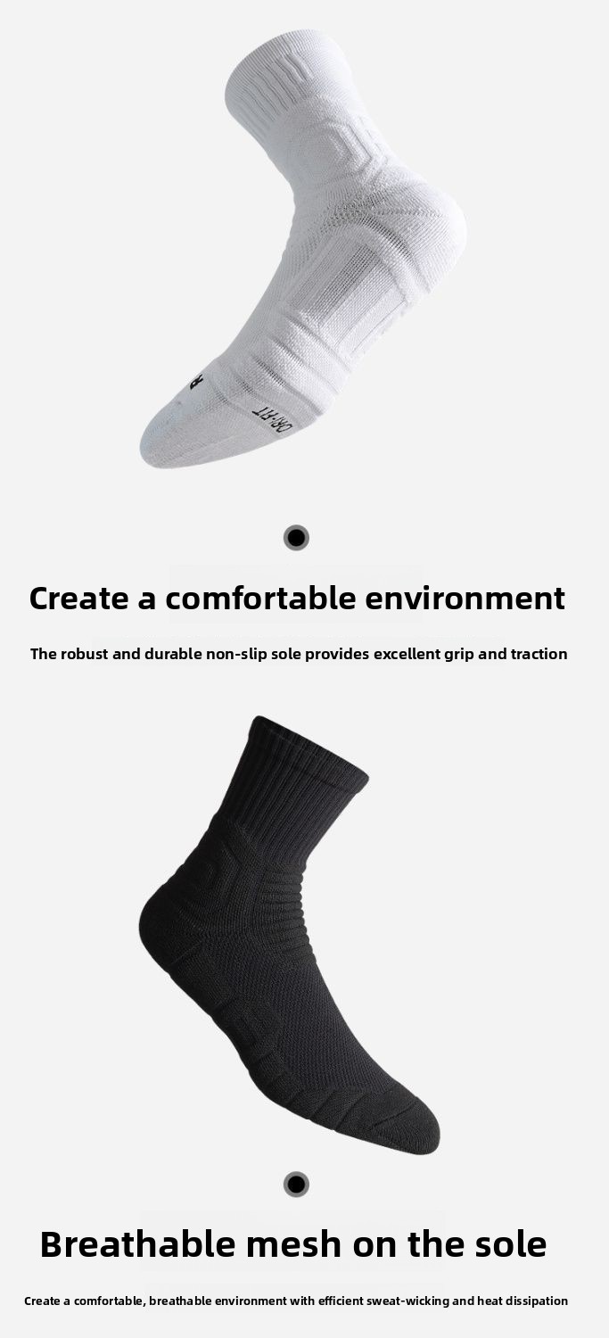 Extra Thick High Tube Mens Terry Cushioned Anti Slip Sports Socks