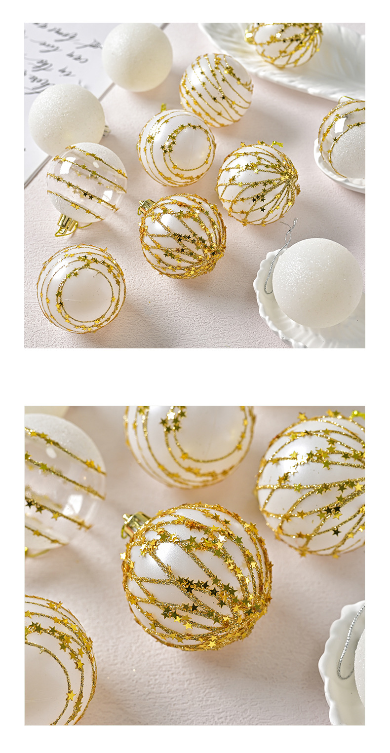 Christmas Hot Exquisite Hand-painted Glitter Sequins Christmas Ball suit Electroplated Shaped Painted Christmas Ball Pendant