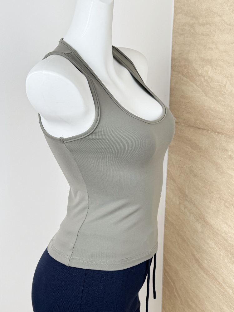 Women's Solid Color Slim Fit Racerback Tank Top
