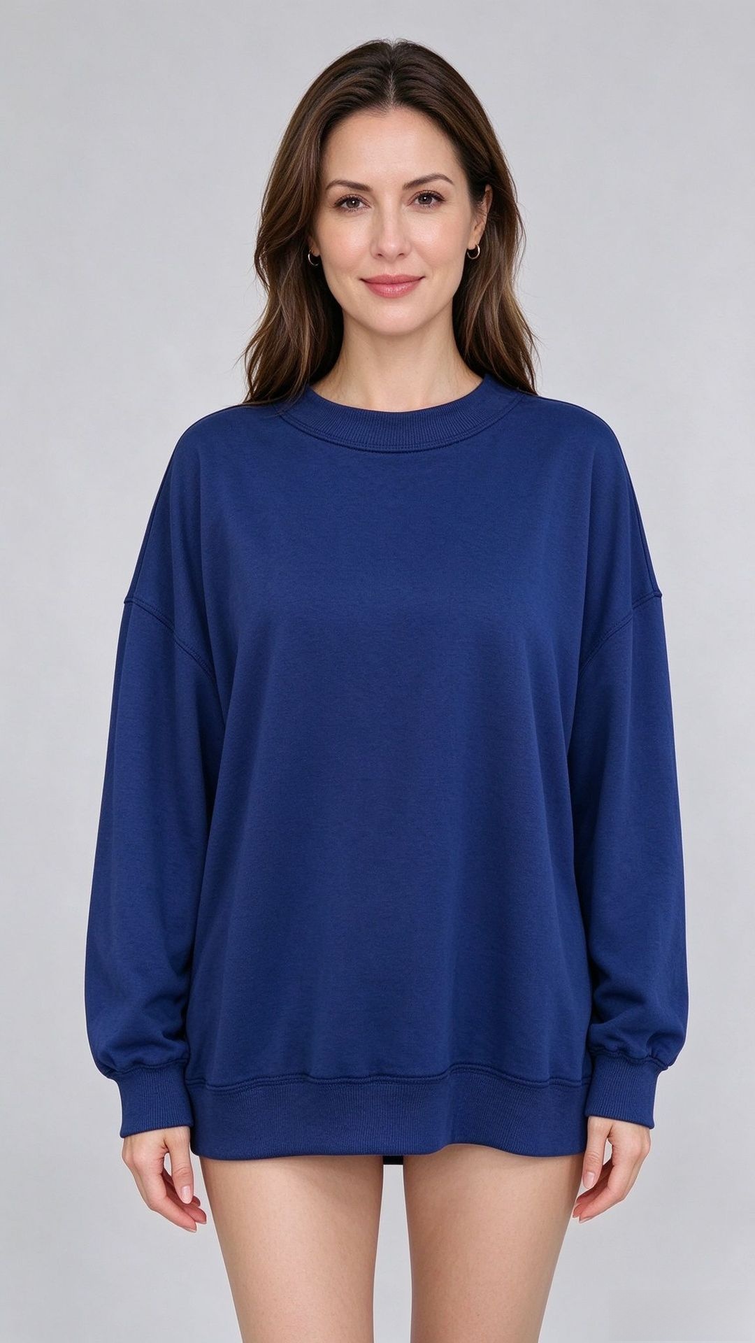 Women's Casual Knit Round Neck Long Sleeve Loose Pullover