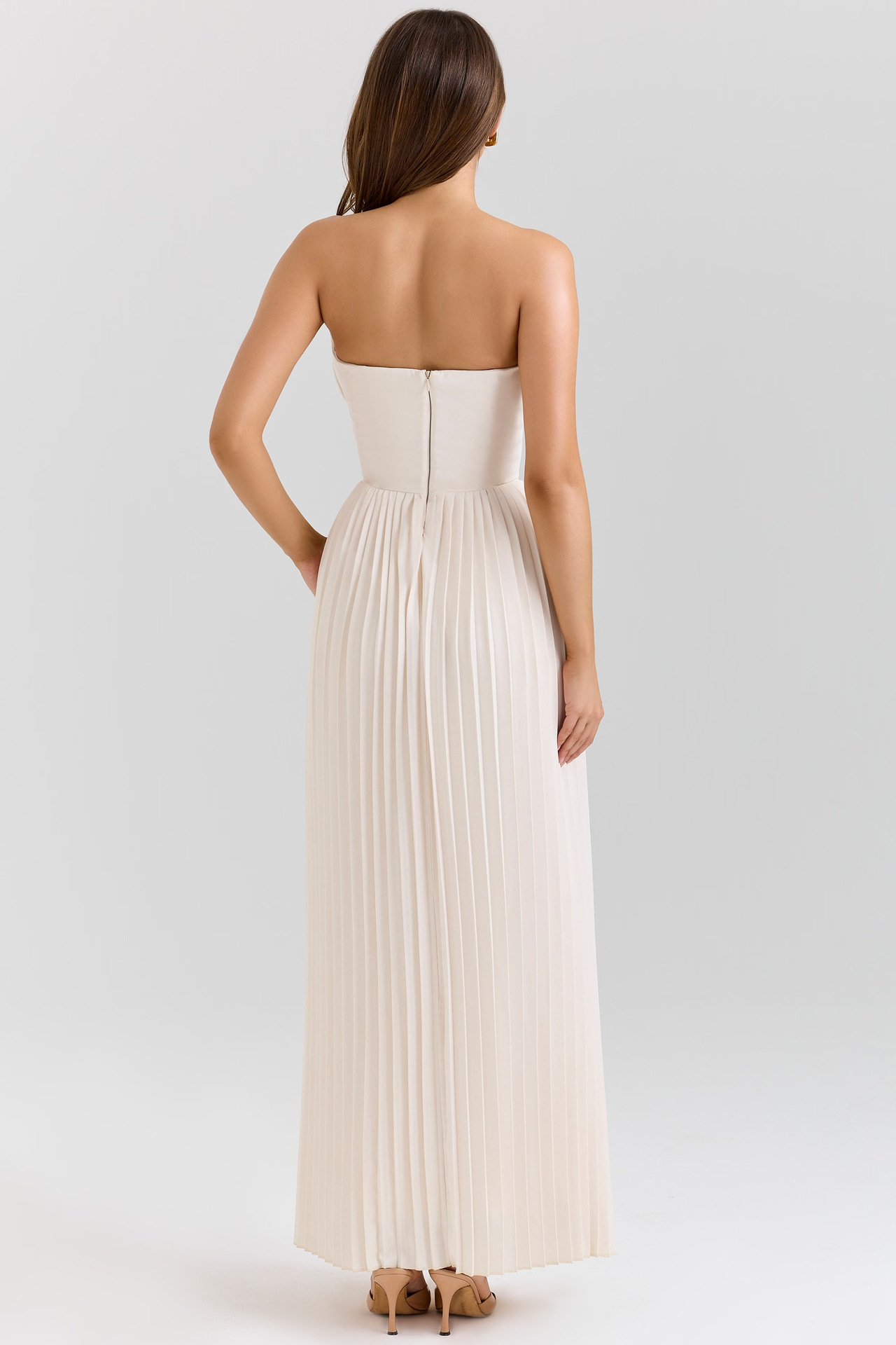 Off-Shoulder Backless Ruched High-Waist Long Dress