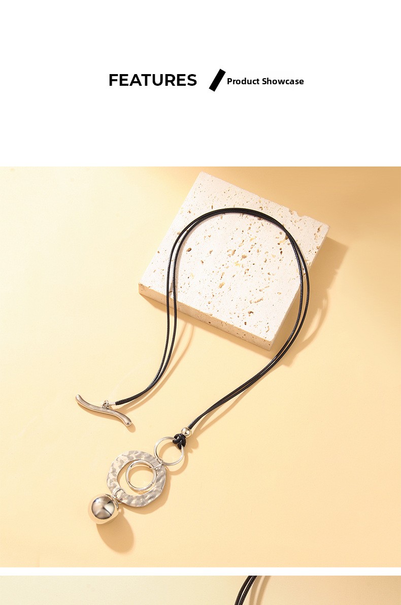 Minimalist Round Pendant Alloy Necklace Geometric Fashion Jewelry for Men and Women