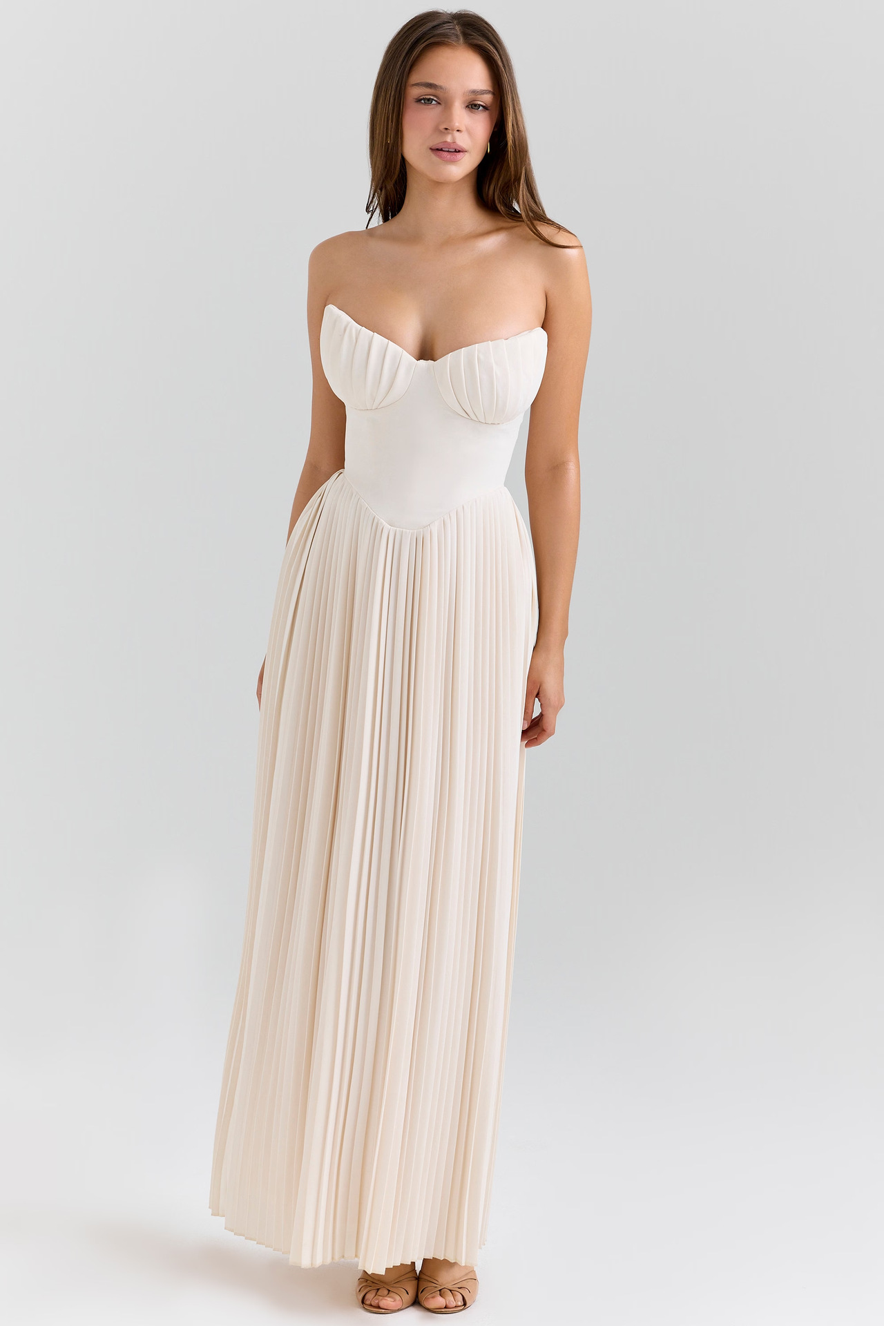 Off-Shoulder Backless Ruched High-Waist Long Dress