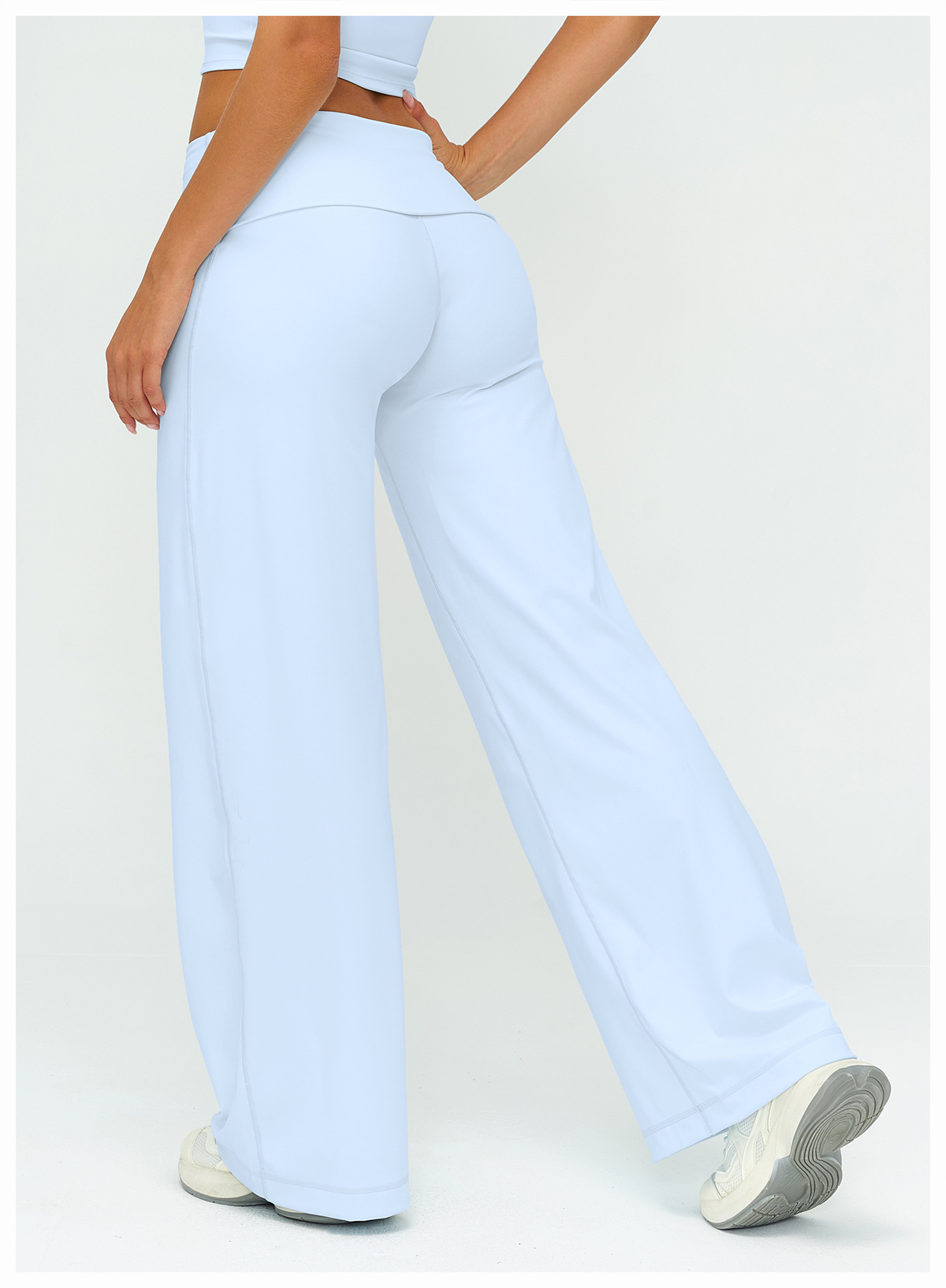 Women's Brushed Fold-Over Waist Wide-Leg Pants