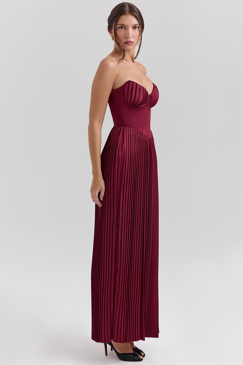 Off-Shoulder Backless Ruched High-Waist Long Dress