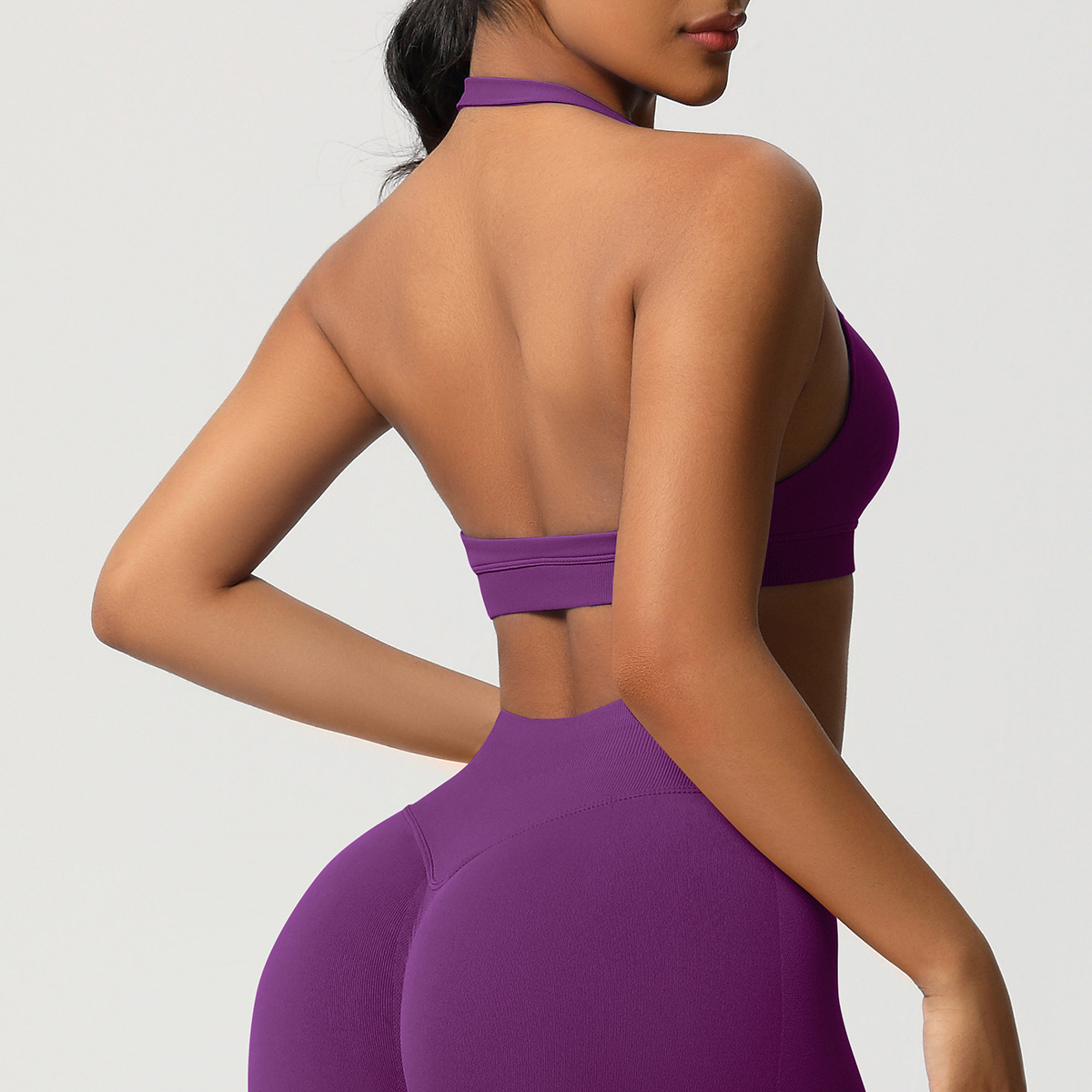 Women's Seamless Bandeau Sports Bra and Leggings Set