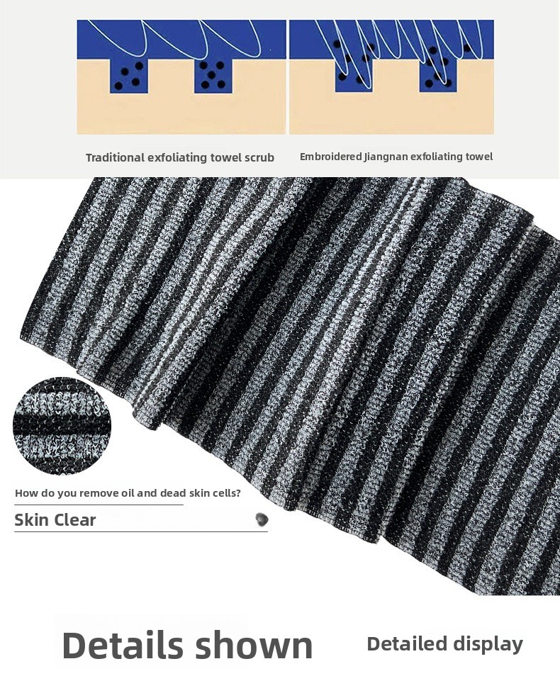 Long Nylon Exfoliating Back Scrubber Towel for Shower and Sauna