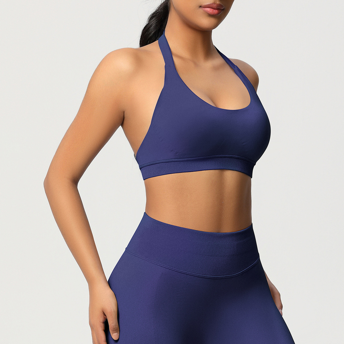 Women's Seamless Bandeau Sports Bra and Leggings Set