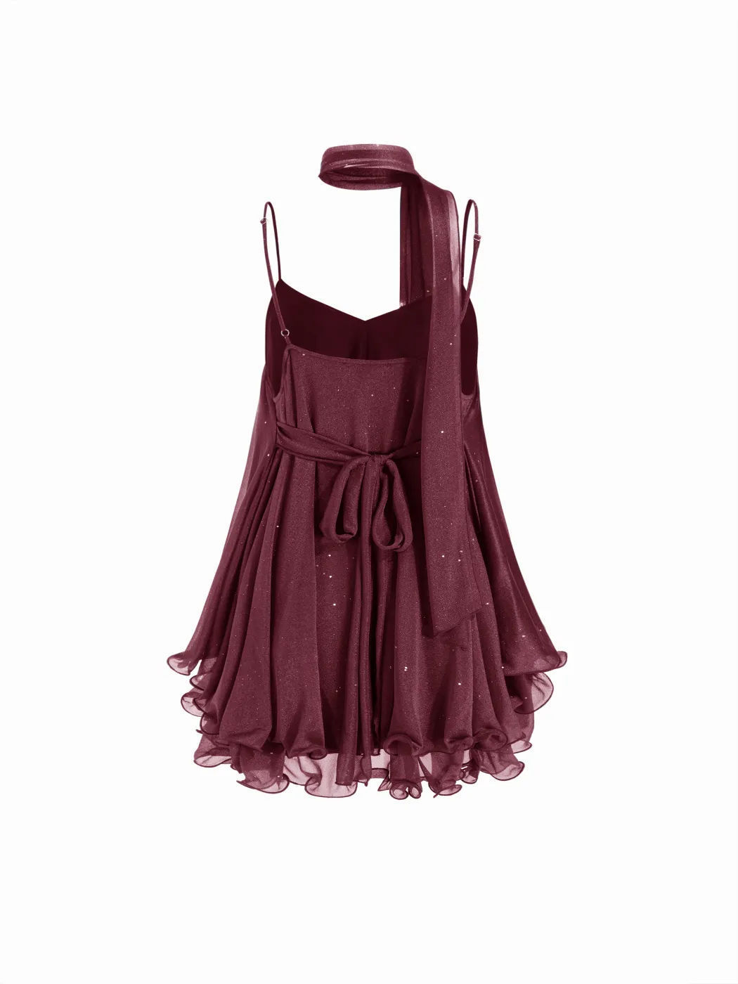 chiffon halter-neck dress