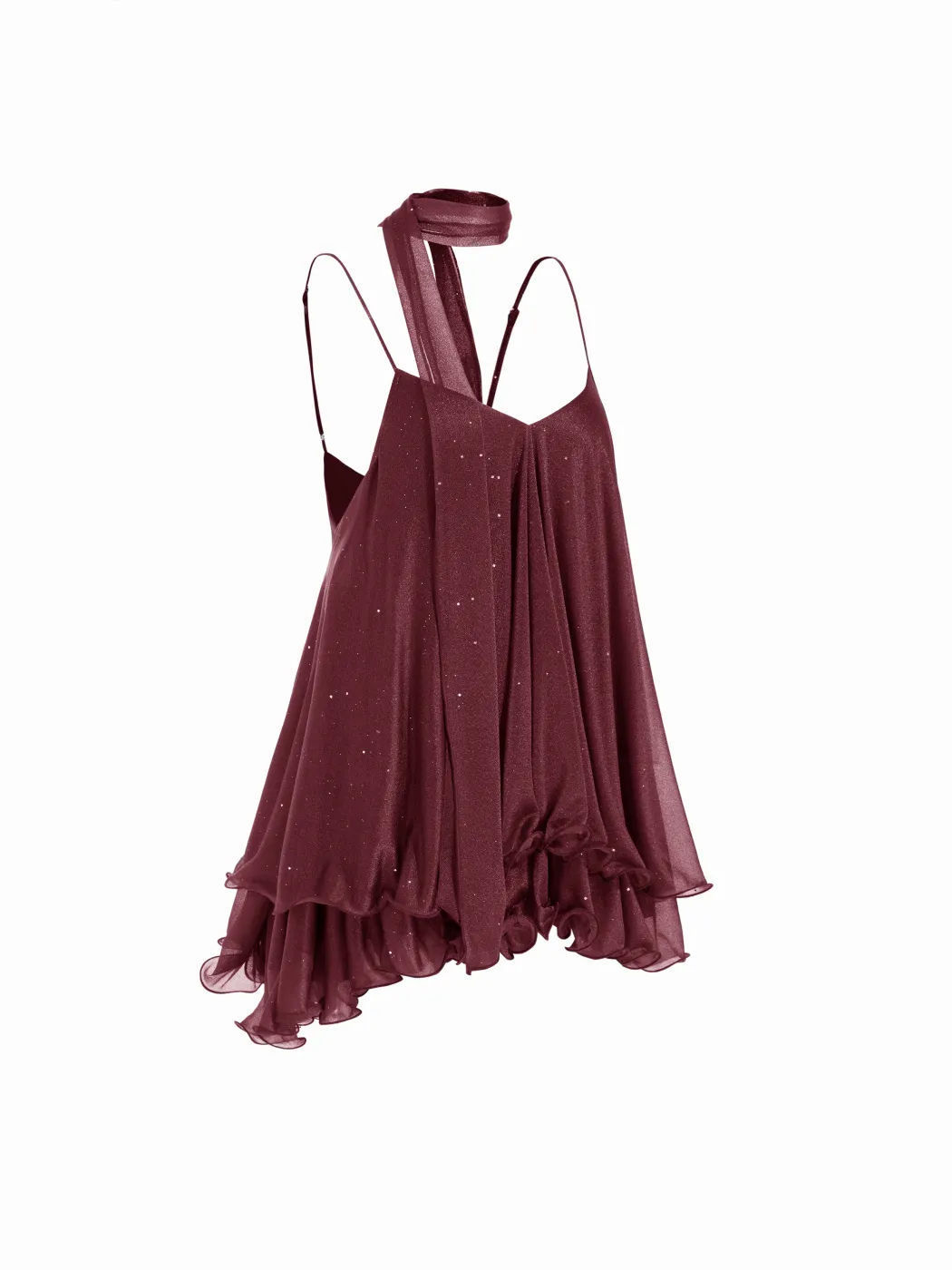 chiffon halter-neck dress