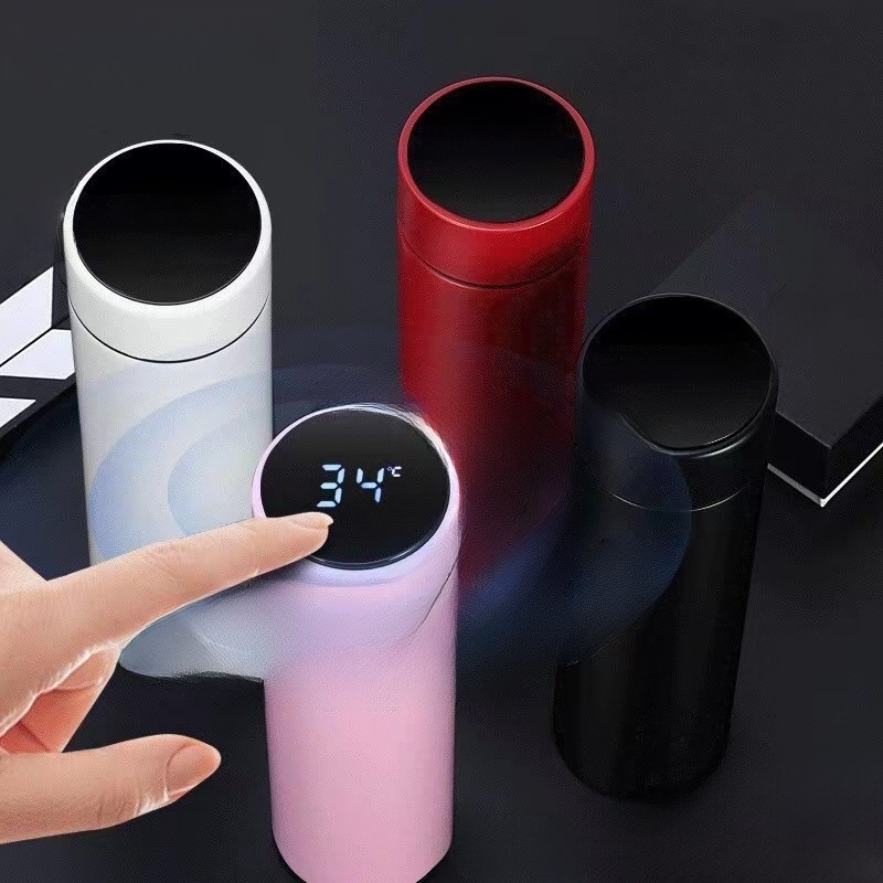 500ml Insulated Tea Bottle with LED Temperature Display Lid and Strainer