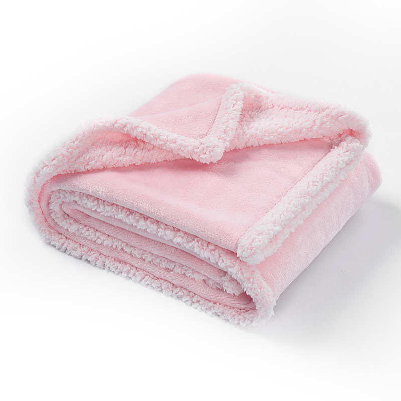Reversible Flannel and Sherpa Pet Blanket with Lining Layer