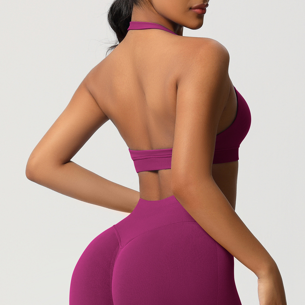 Women's Seamless Bandeau Sports Bra and Leggings Set