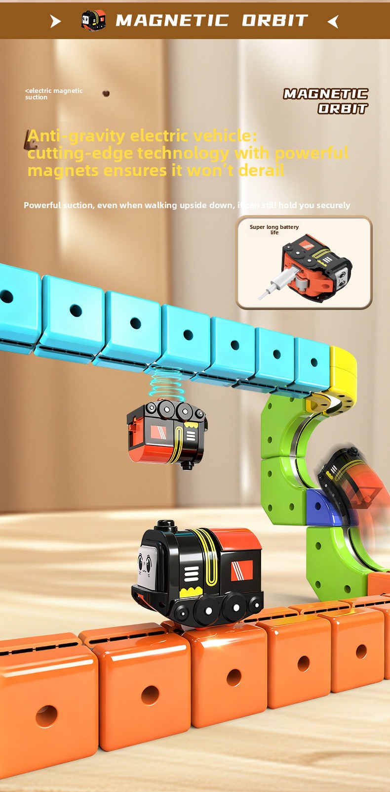 Electric Magnetic Tile Train Set, Building Block Track Toy for Kids