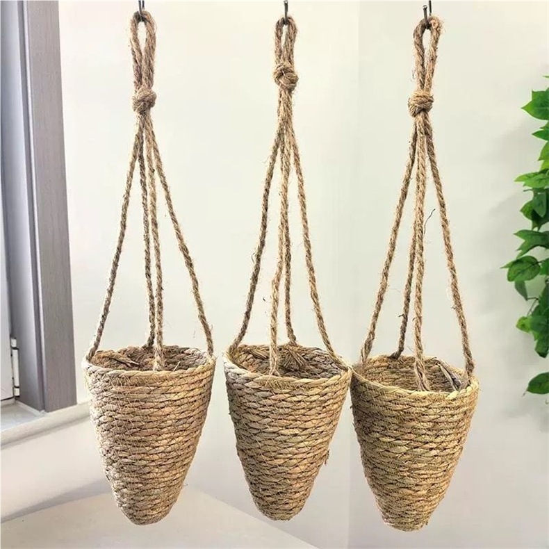 Hand-Woven Natural Vine Hanging Planter Basket for Succulents and Plants