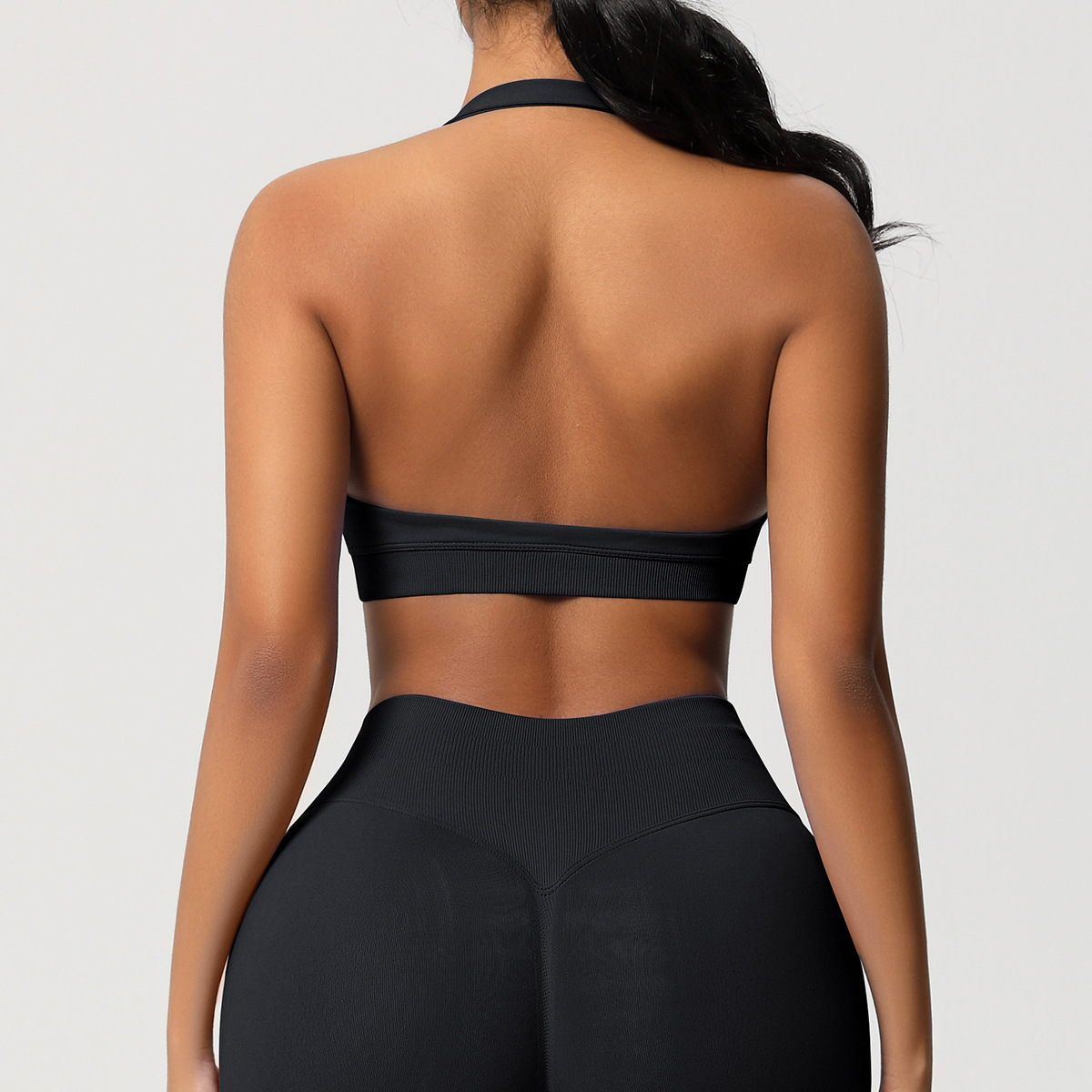 Women's Seamless Bandeau Sports Bra and Leggings Set