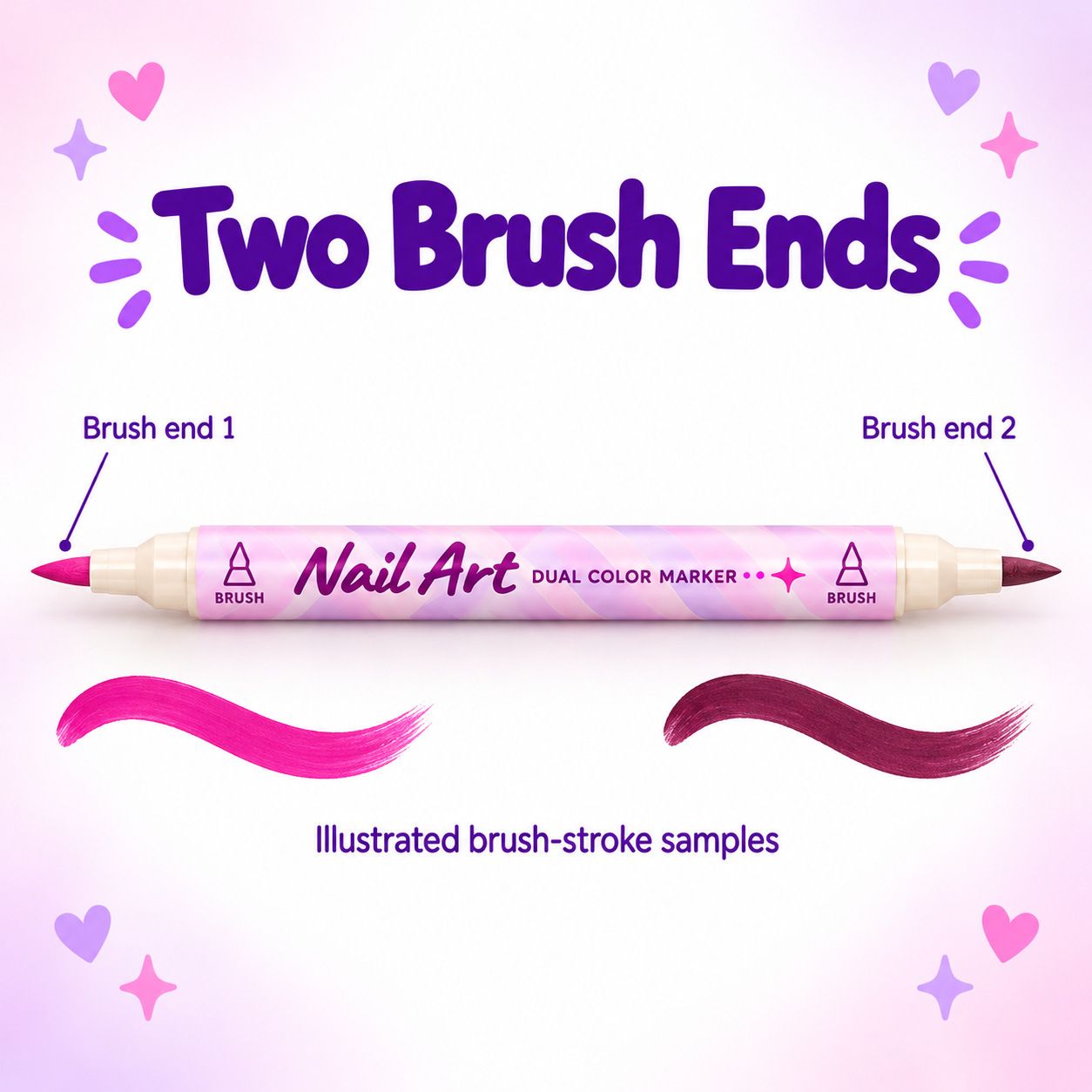 12-Color Metallic Dual-Tip Pearl Effect Nail Art Pen Set with Gift Box