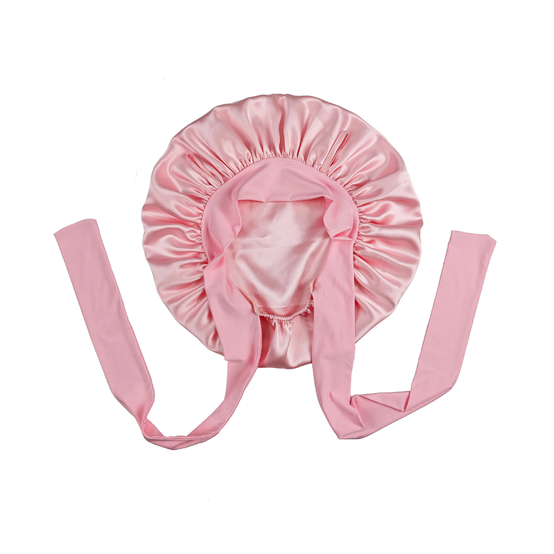 100% Mulberry Silk Double-Layer Knitted Tie-Back Sleep Cap