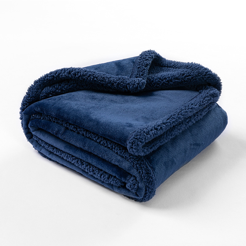 Reversible Flannel and Sherpa Pet Blanket with Lining Layer