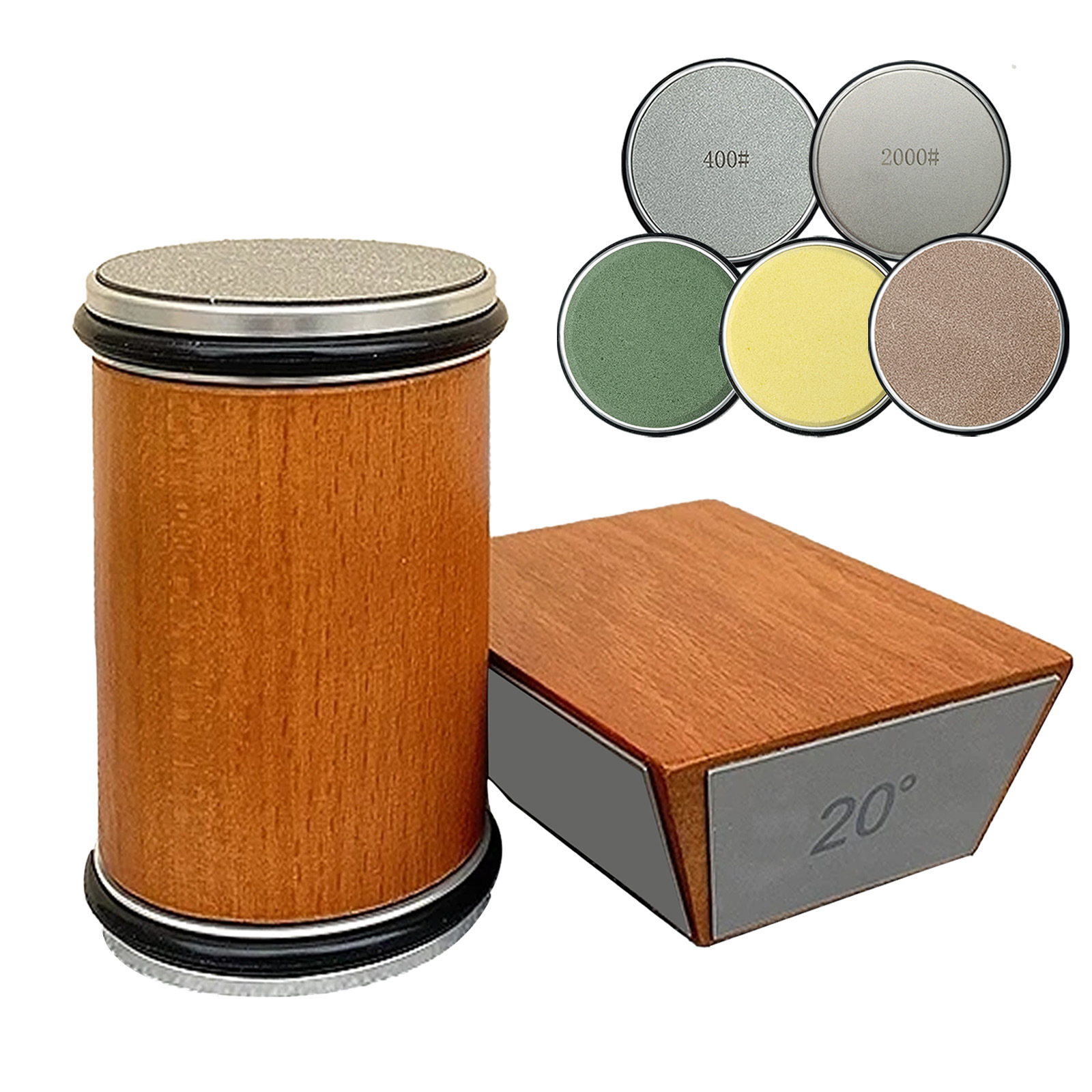 Diamond Knife Sharpener with Whetstone, Roller and Grit Options