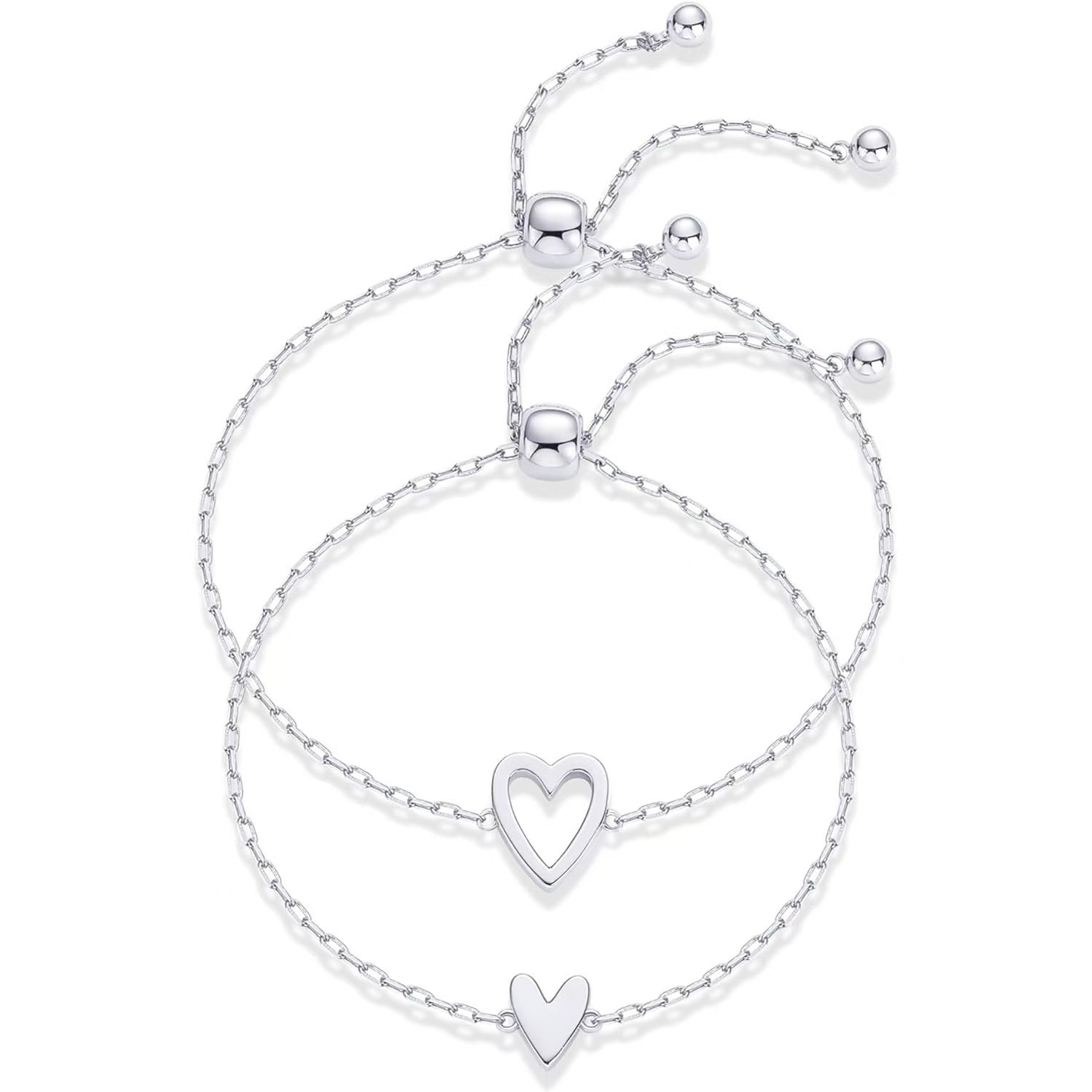 Peach Heart Minimalist Couple Bracelet