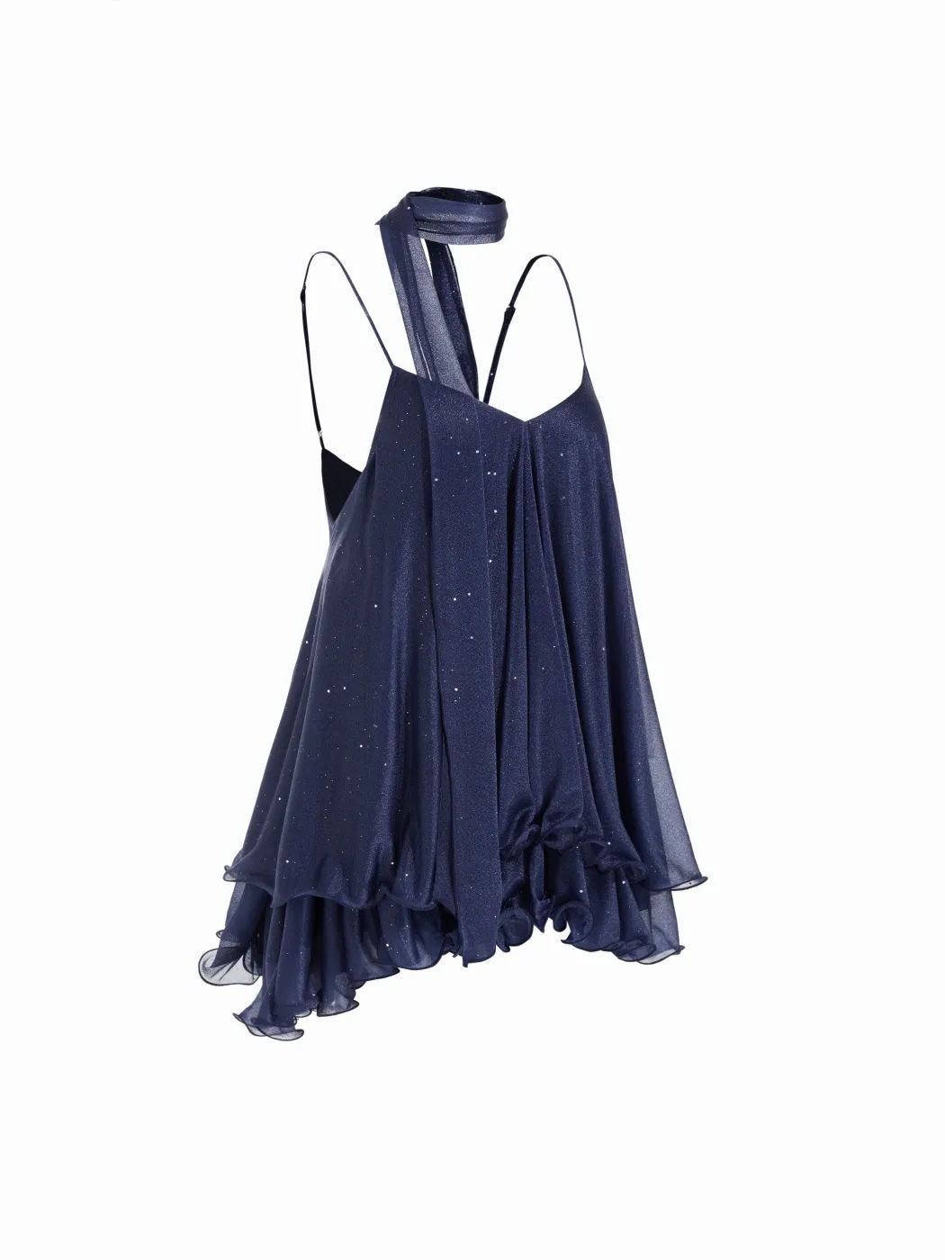 chiffon halter-neck dress