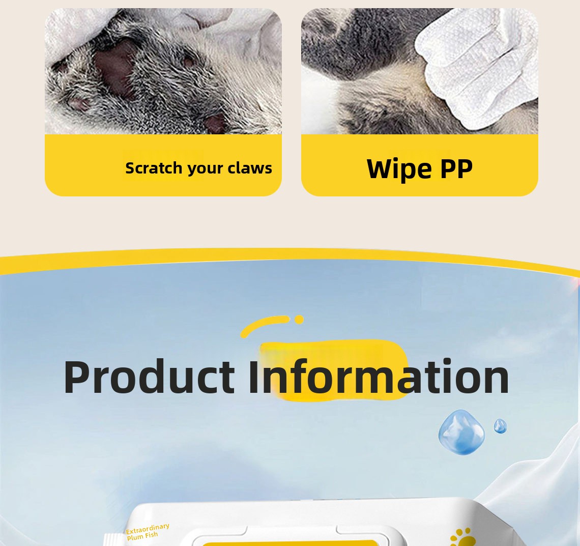 50-Piece Pet Waterless Deodorizing Bathing Gloves