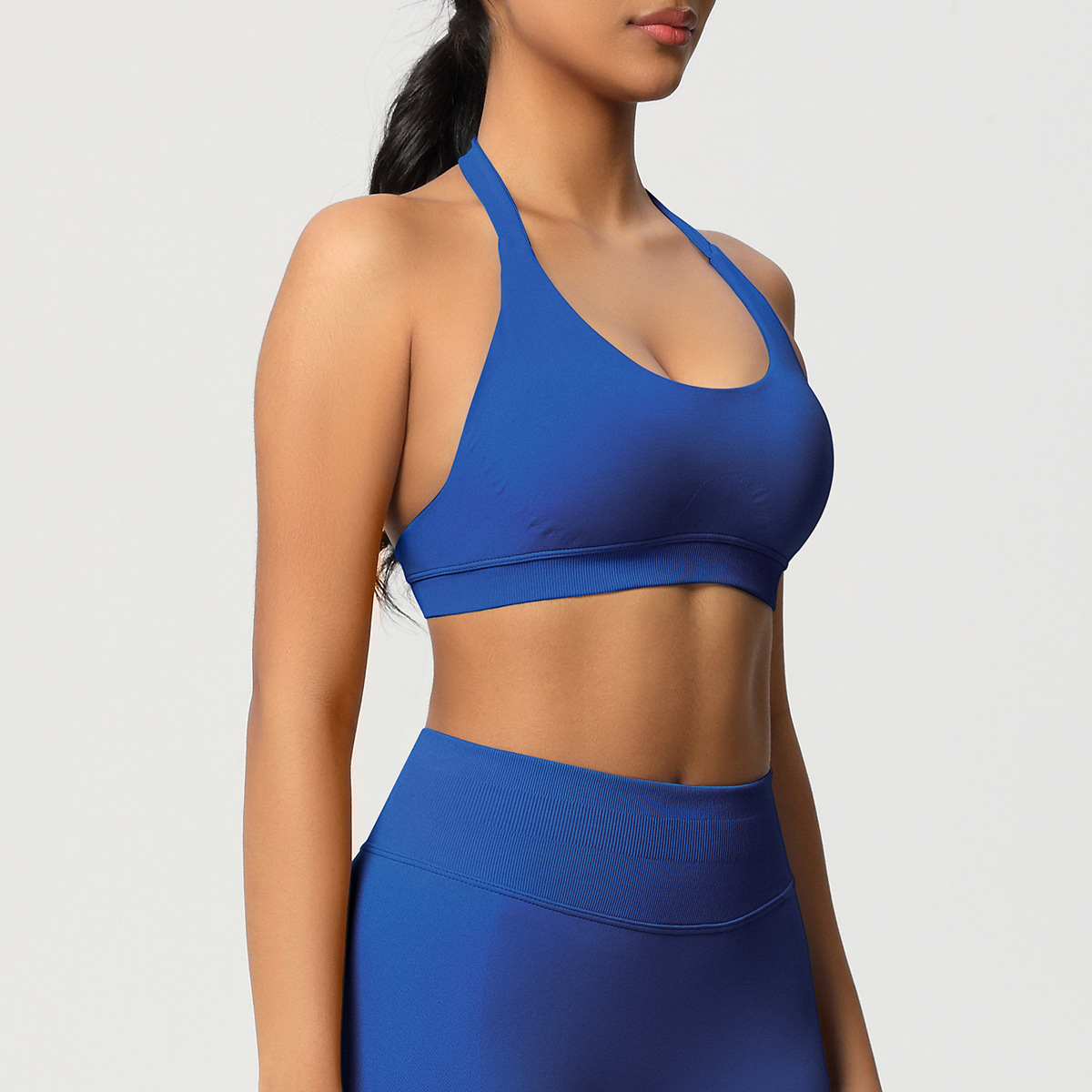 Women's Seamless Bandeau Sports Bra and Leggings Set