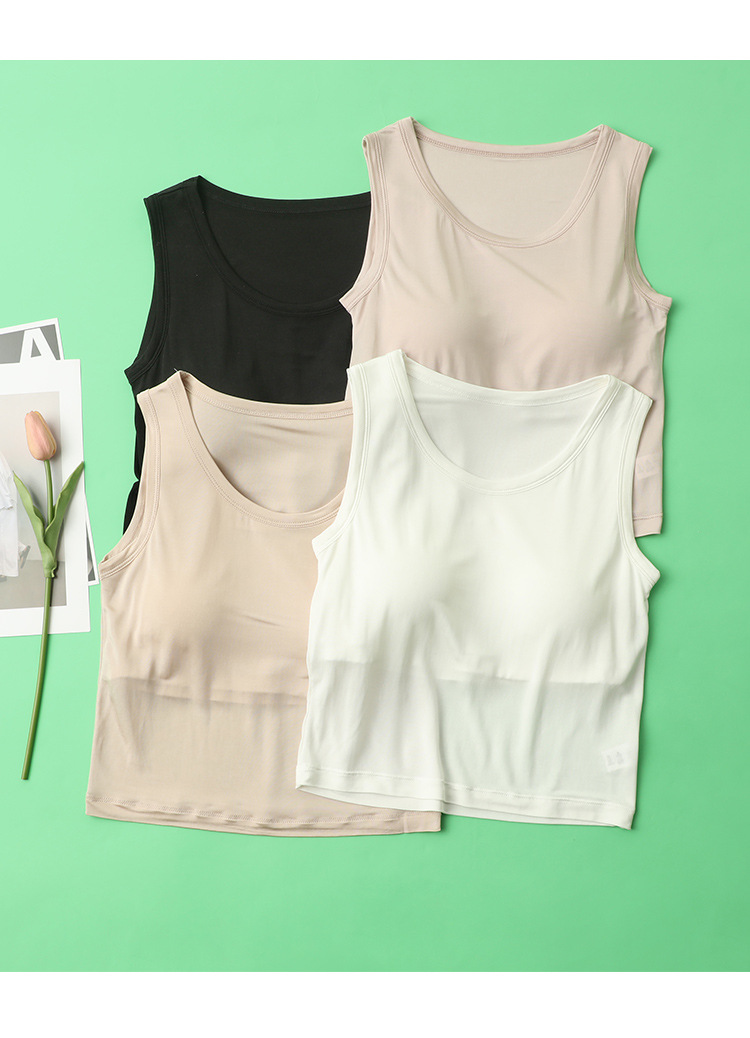 Mulberry Silk Camisole with Built-In Detachable Bra Pads