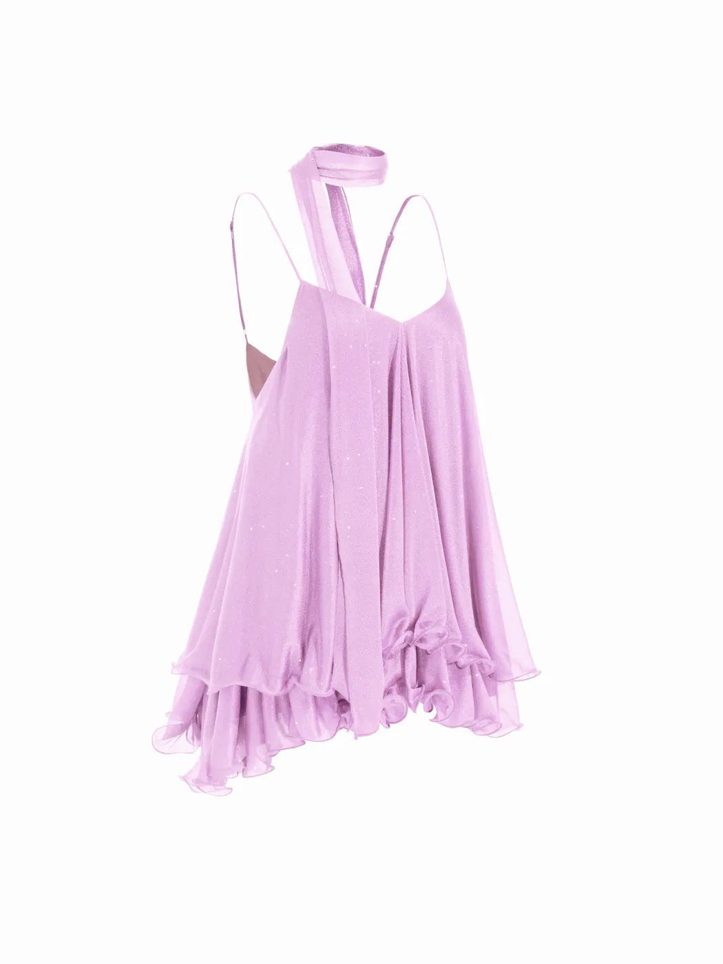 chiffon halter-neck dress