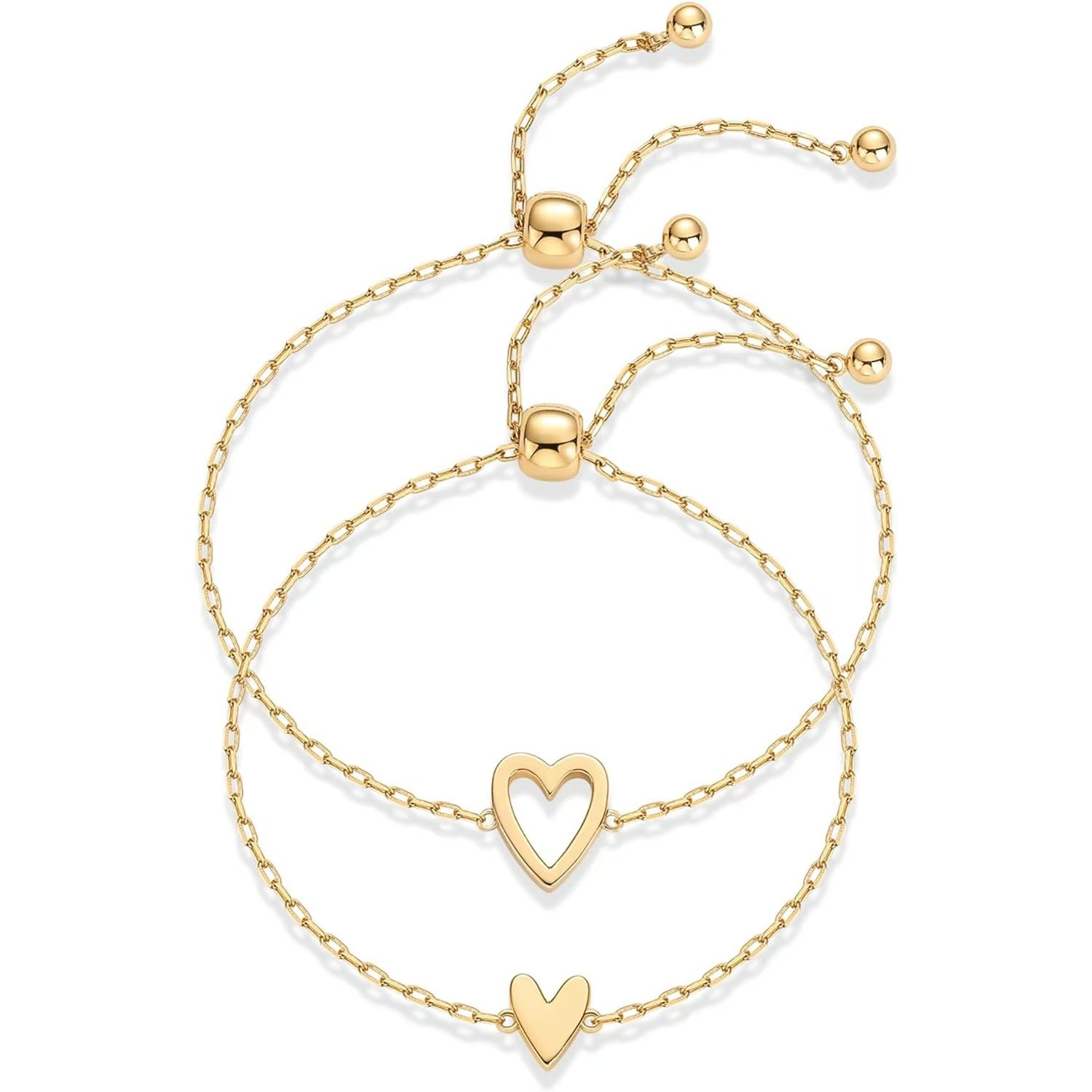 Peach Heart Minimalist Couple Bracelet