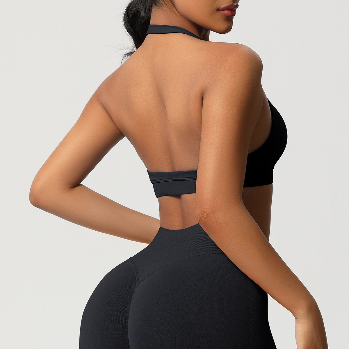 Women's Seamless Bandeau Sports Bra and Leggings Set