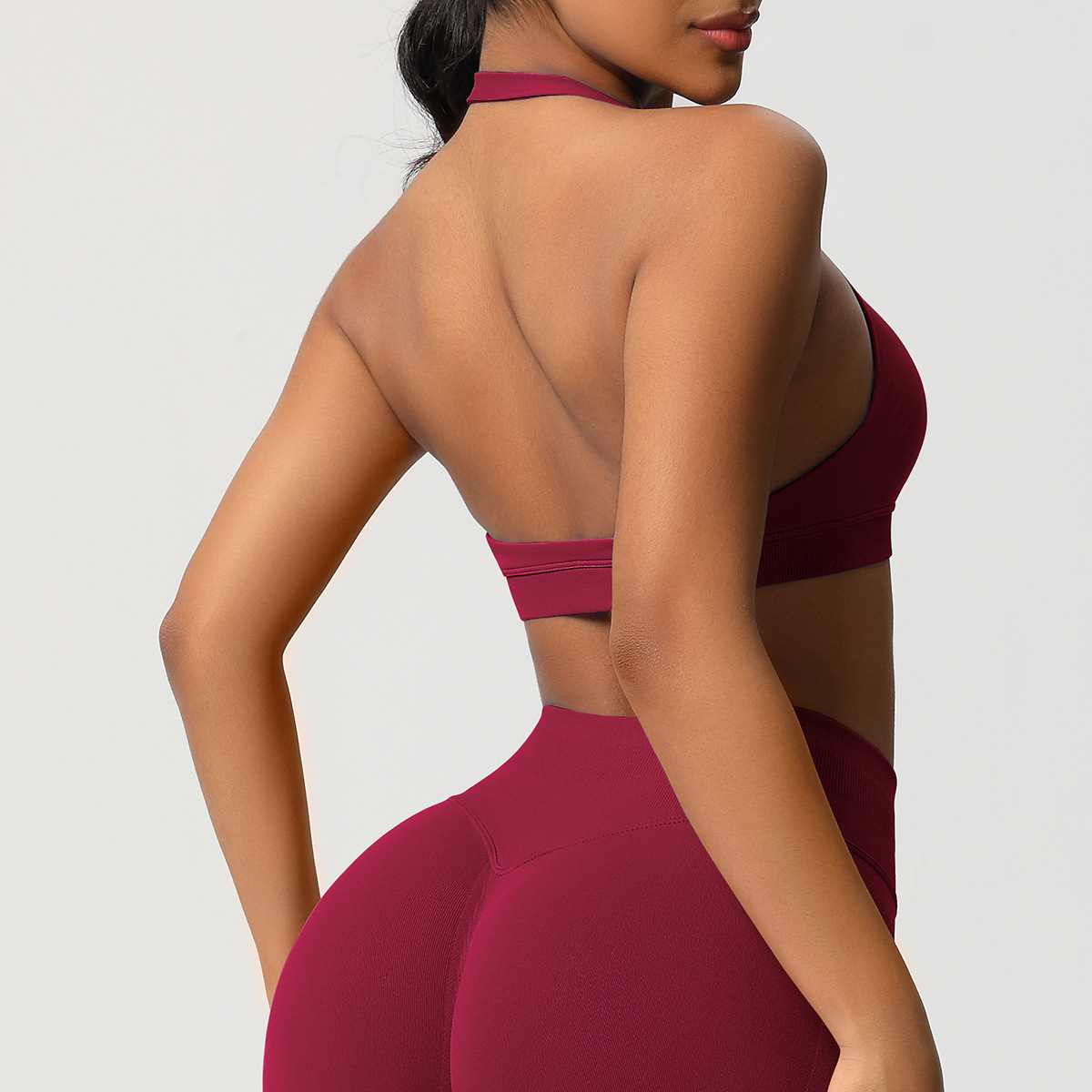 Women's Seamless Bandeau Sports Bra and Leggings Set