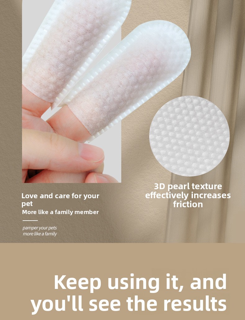 Disposable Non-Woven Pet Tooth Cleaning Finger Cots, 50 Pack