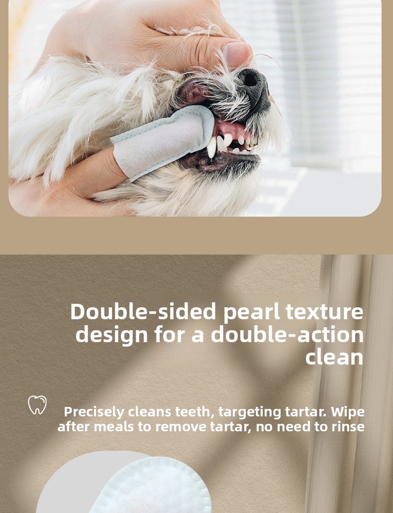 Disposable Non-Woven Pet Tooth Cleaning Finger Cots, 50 Pack