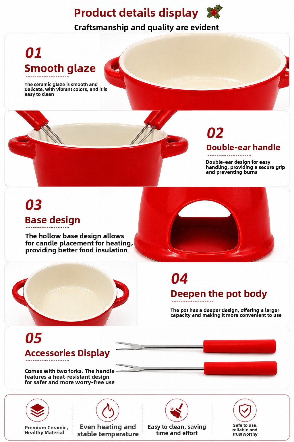 Ceramic T-Shape Fondue Cup