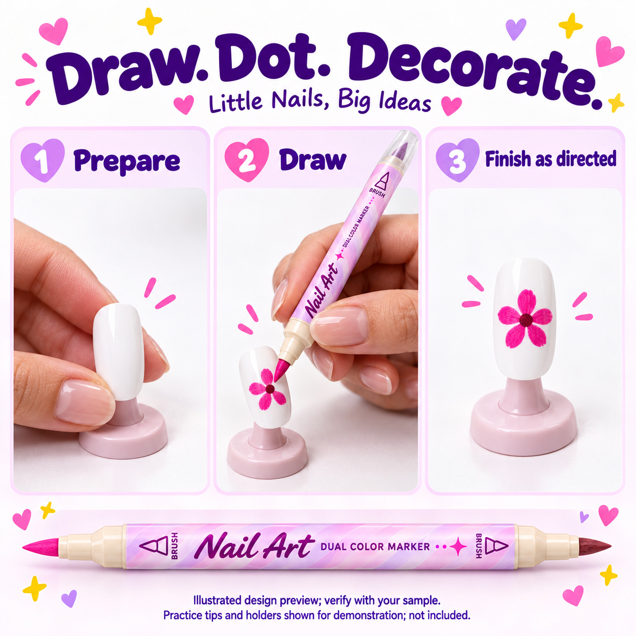 12-Color Metallic Dual-Tip Pearl Effect Nail Art Pen Set with Gift Box