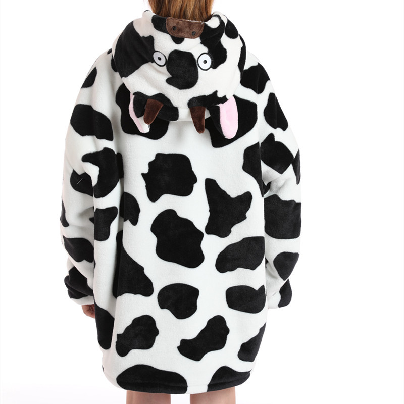 Kids Cartoon Animal Hooded Fleece Winter Robe