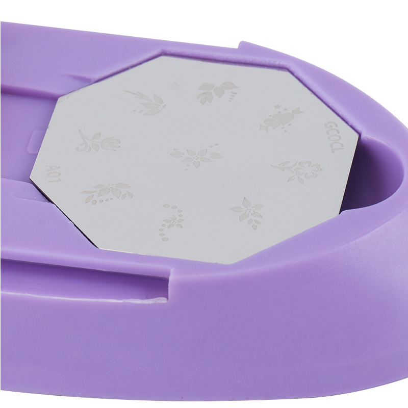 DIY Nail Art Stamper with 6 Pattern Plates and Stamp Head for Fingernail Printing Tool