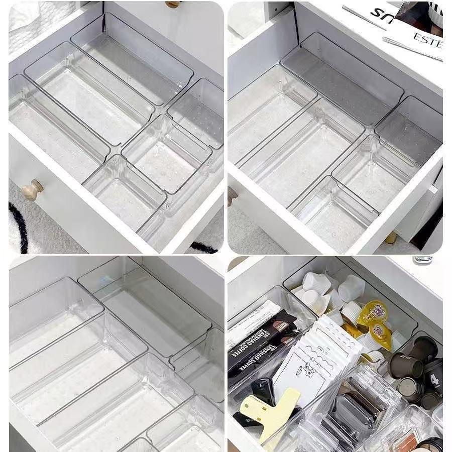 Small Clear Open-Top Desktop Storage Box