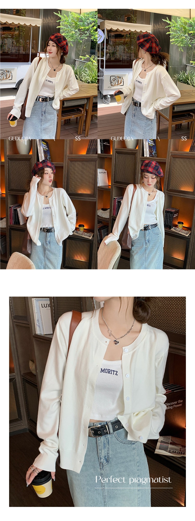 Women's Long Sleeve Solid Color Knit Cardigan with Buttons