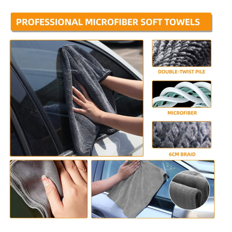 9-Piece Car Wash Kit with Microfiber Towels and Gloves