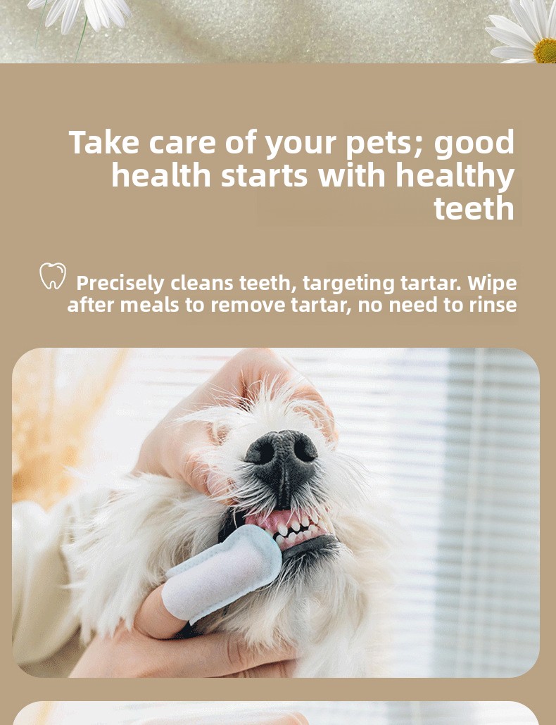 Disposable Non-Woven Pet Tooth Cleaning Finger Cots, 50 Pack