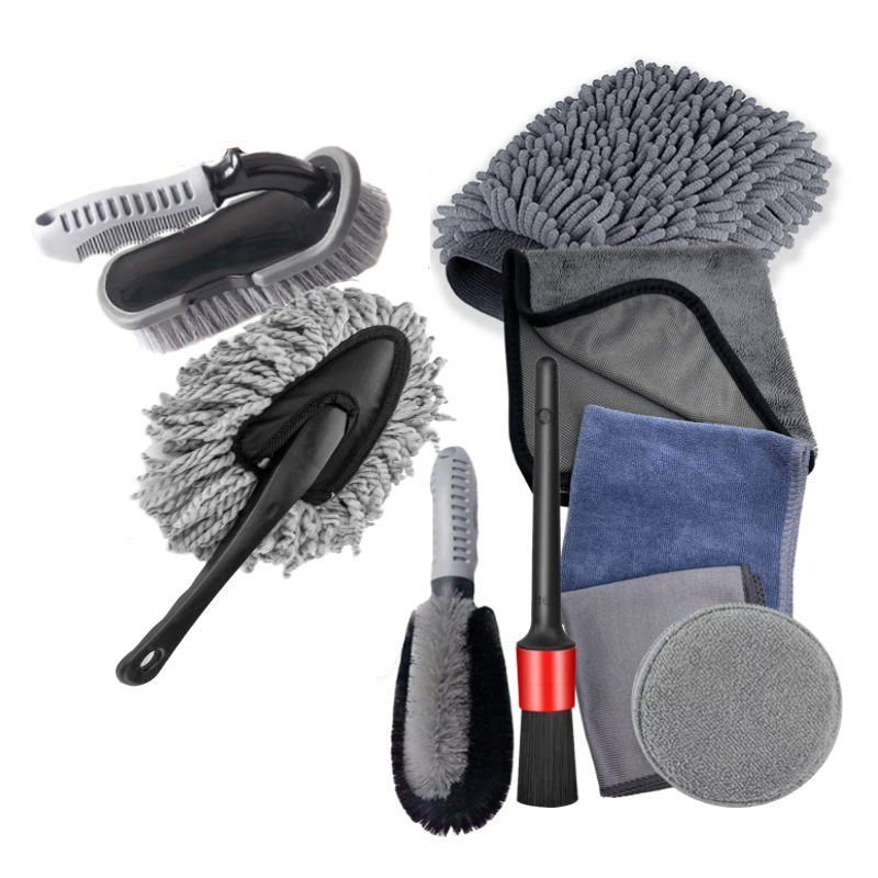 9-Piece Car Wash Kit with Microfiber Towels and Gloves