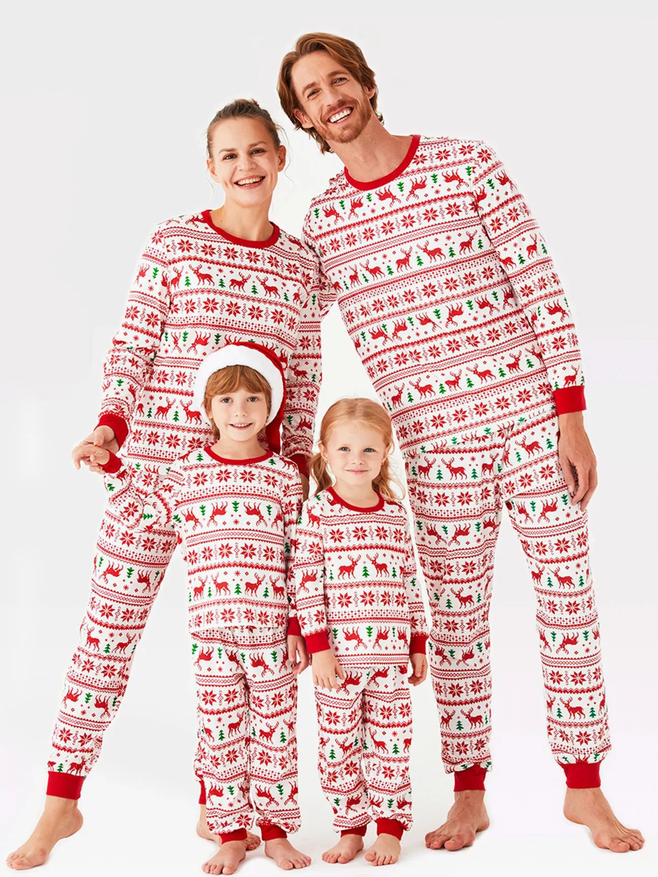 Family Matching Christmas Pajamas Set Soft Cotton Leisure Home Wear